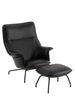 Doze Lounge Chair inkl. Fodskammel, black refine leather fra Muuto