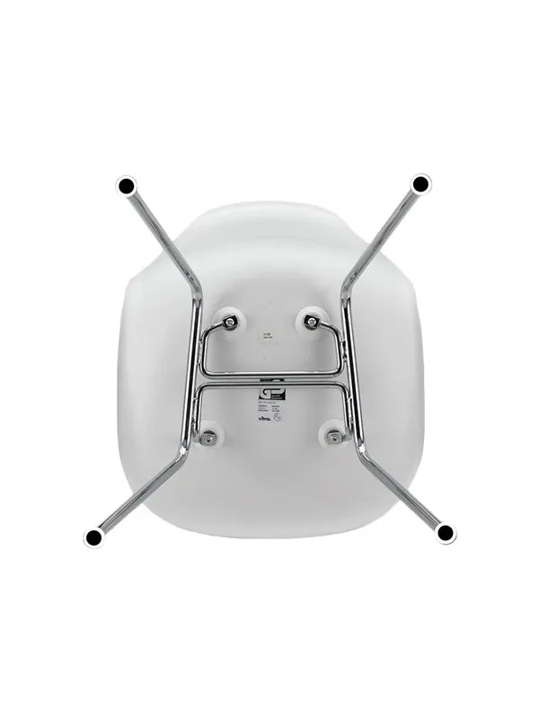 Ben dup til Eames stole, 4 stk. - Til DSX, hvid plast, sort filt - Jacobsen Plus