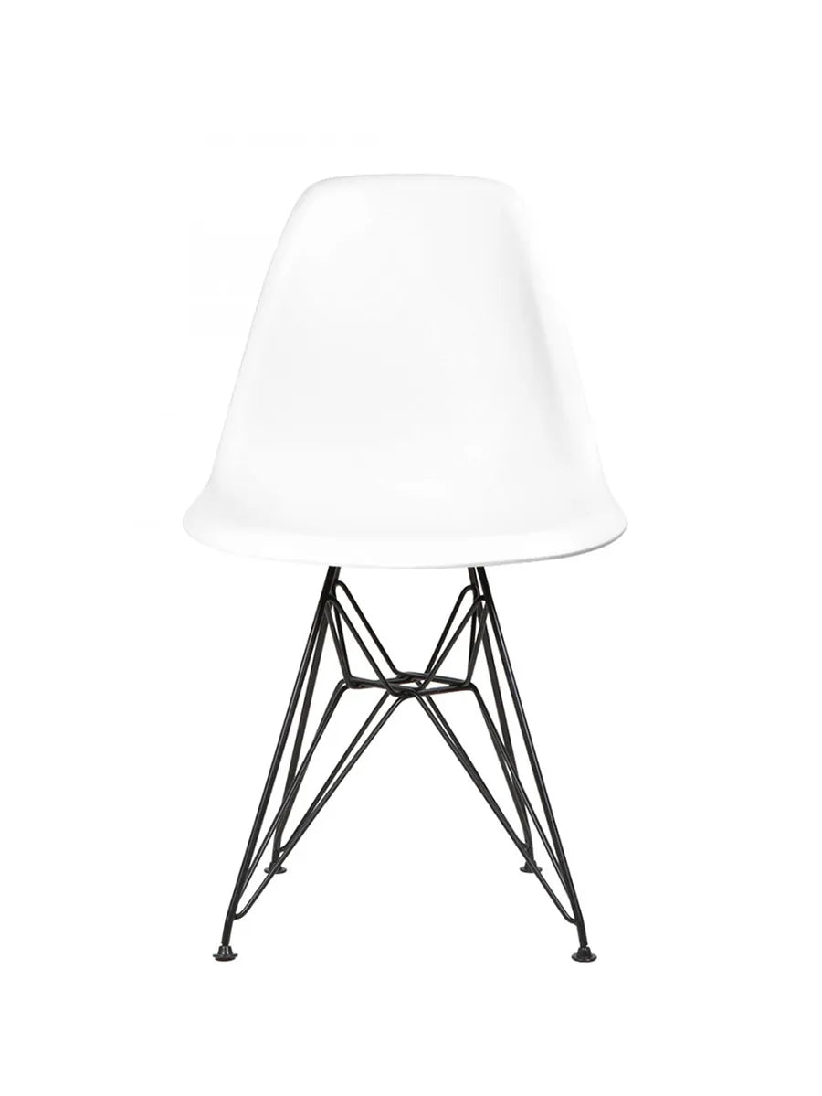 Eames Plastic Side Chair DSR, sort pulverlakeret fra Vitra