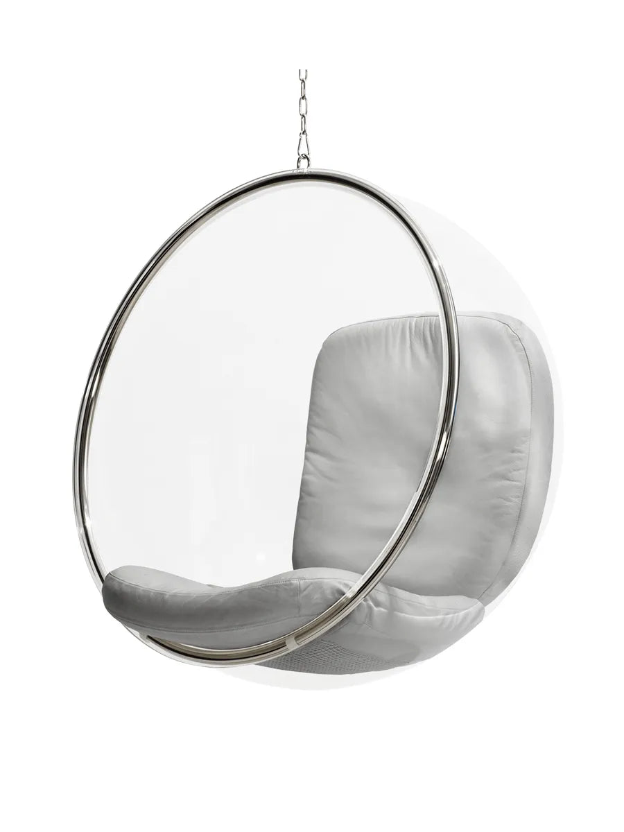 The Bubble Chair af Eero Aarnio - Silver leather - Jacobsen Plus
