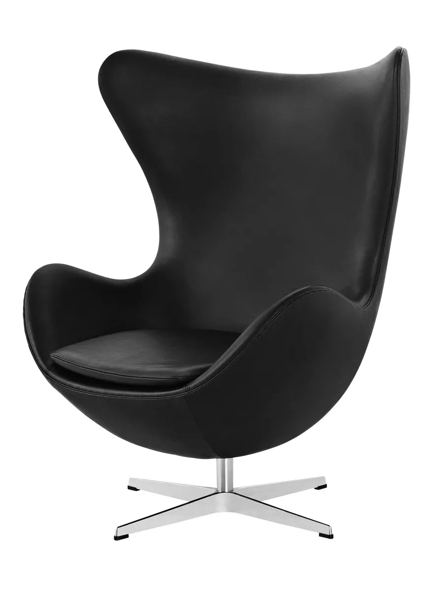 3316 Ægget af Arne Jacobsen læder - Essential læder / Sort - Jacobsen Plus