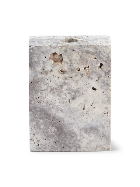 Epode Lysestage 8,5 cm, travertin silver fra Wabi Sabi Nordic - 2 - Jacobsen Plus