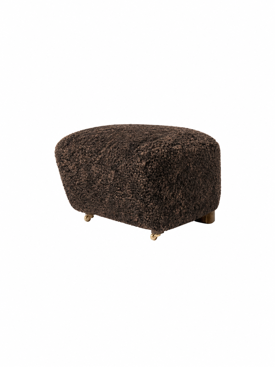 Den Trætte Mand fodskammel, Sheepskin fra Audo Copenhagen - Dark Stained Oak - Sheepskin Espresso - Jacobsen Plus