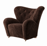 Den Trætte Mand Lænestol, Sheepskin fra Audo Copenhagen - Natural Oak - Sheepskin Espresso - Jacobsen Plus