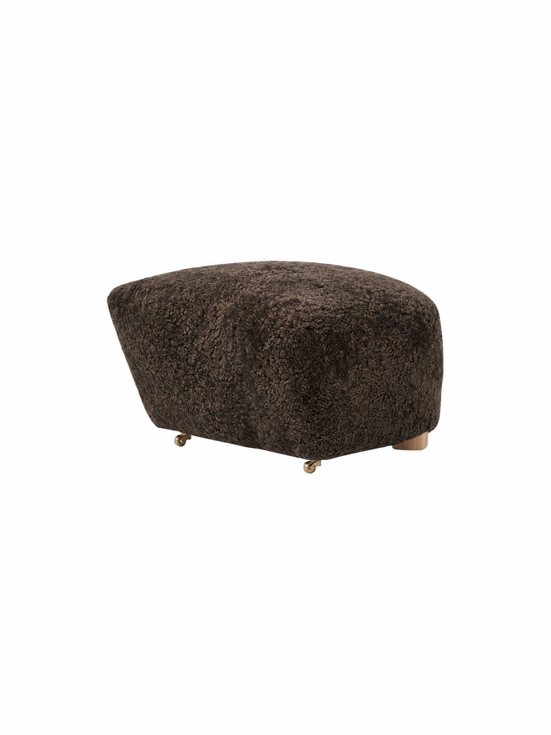Den Trætte Mand fodskammel, Sheepskin fra Audo Copenhagen - Natural Oak - Sheepskin Espresso - Jacobsen Plus