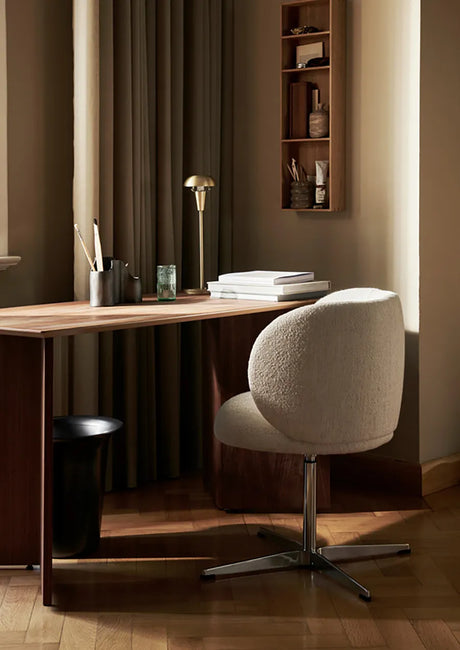 Rico Spisebordsstol, swivel fra Ferm Living - Bouclé - Off-White - Jacobsen Plus
