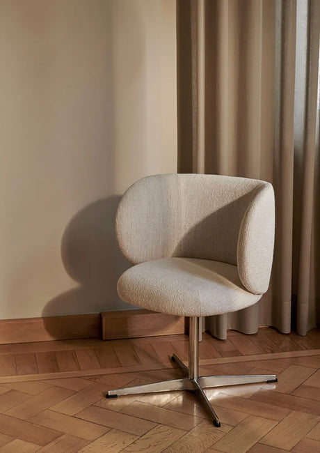 Rico Spisebordsstol, swivel fra Ferm Living - Bouclé - Off-White - Jacobsen Plus