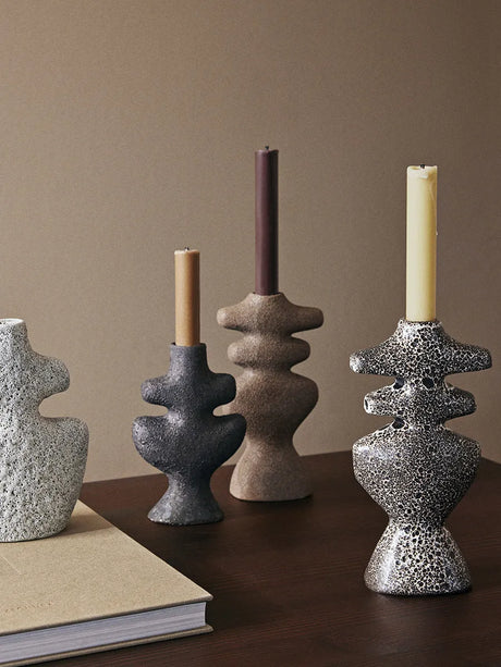 Yara Candle Holder Large, dark sand fra Ferm Living - 2 - Jacobsen Plus