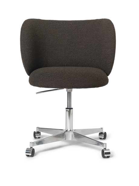 Rico Spisebordsstol w. Castors fra Ferm Living - Devoré Velvet - Flint Grey - Jacobsen Plus