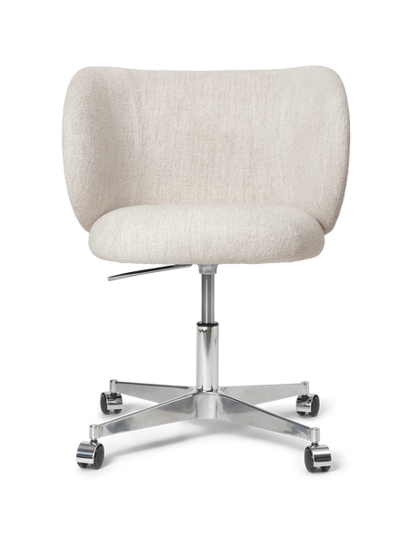 Rico Spisebordsstol w. Castors fra Ferm Living - Devoré Velvet - Flint Grey - Jacobsen Plus