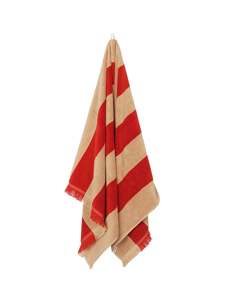 Alee Bath Towel, light camel/red fra Ferm Living - 1 - Jacobsen Plus