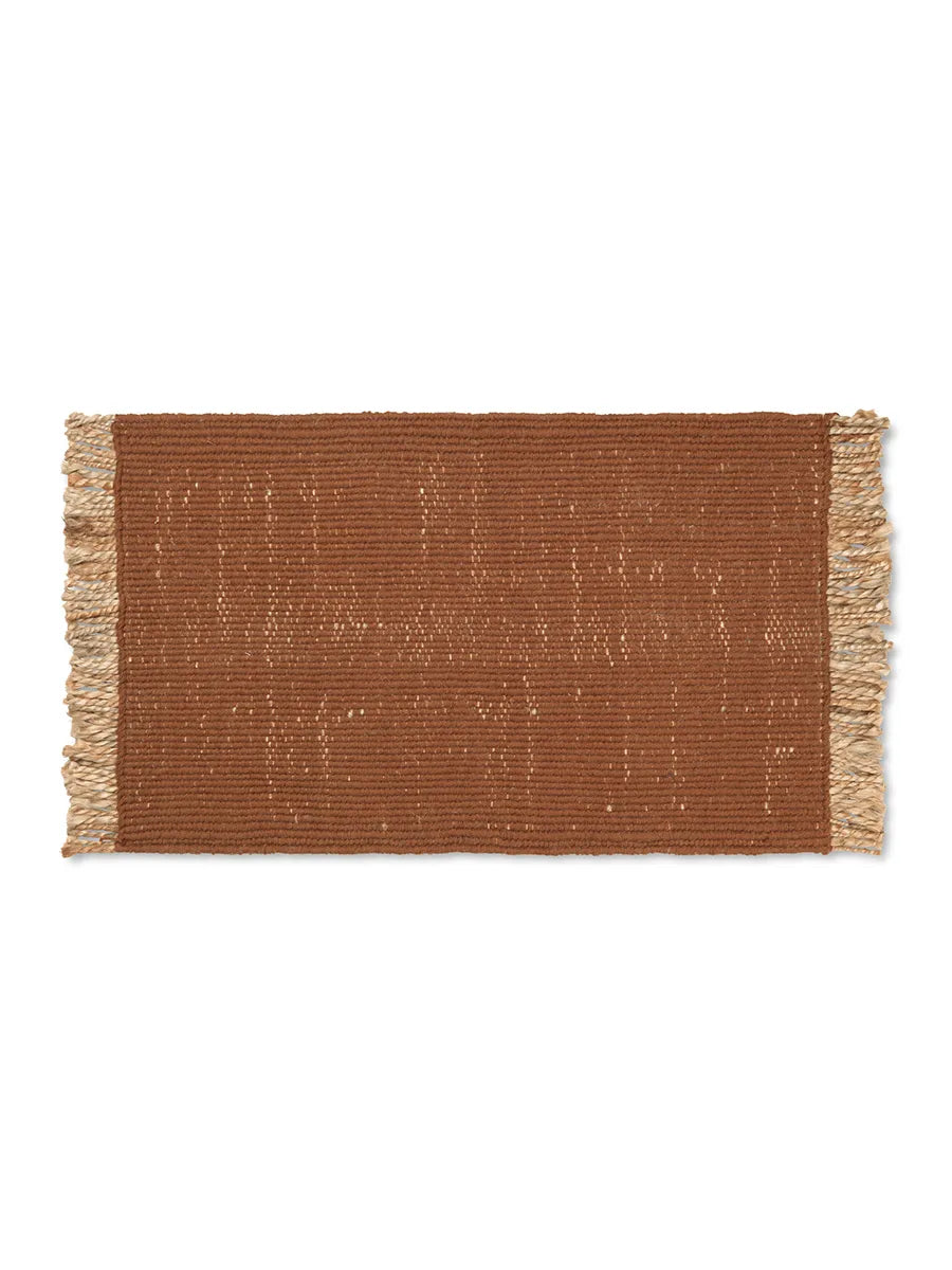 Block Mat fra Ferm Living - Dark Brick-Natural - Jacobsen Plus