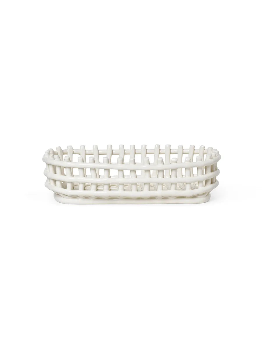Ceramic Basket, oval fra Ferm Living - Off white - Jacobsen Plus