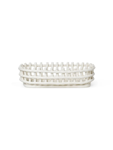 Ceramic Basket, oval fra Ferm Living - Off white - Jacobsen Plus