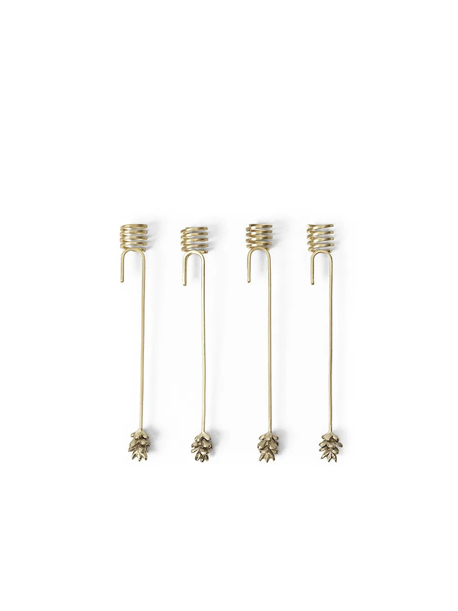 Forest Christmas Tree Candle Holders, sæt á 4 stk., brass fra Ferm Living - 1 - Jacobsen Plus