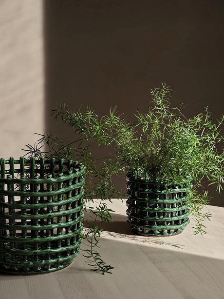 Ceramic Basket, large fra Ferm Living - Blue - Jacobsen Plus