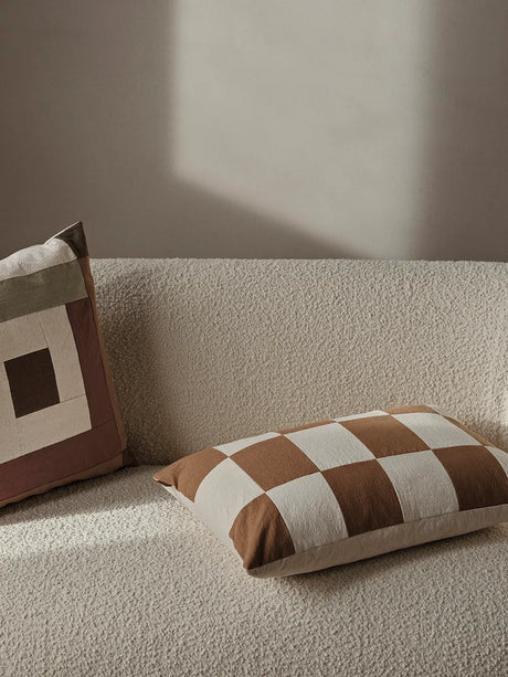 Fold Patchwork Cushion fra Ferm Living - Coffee - Jacobsen Plus