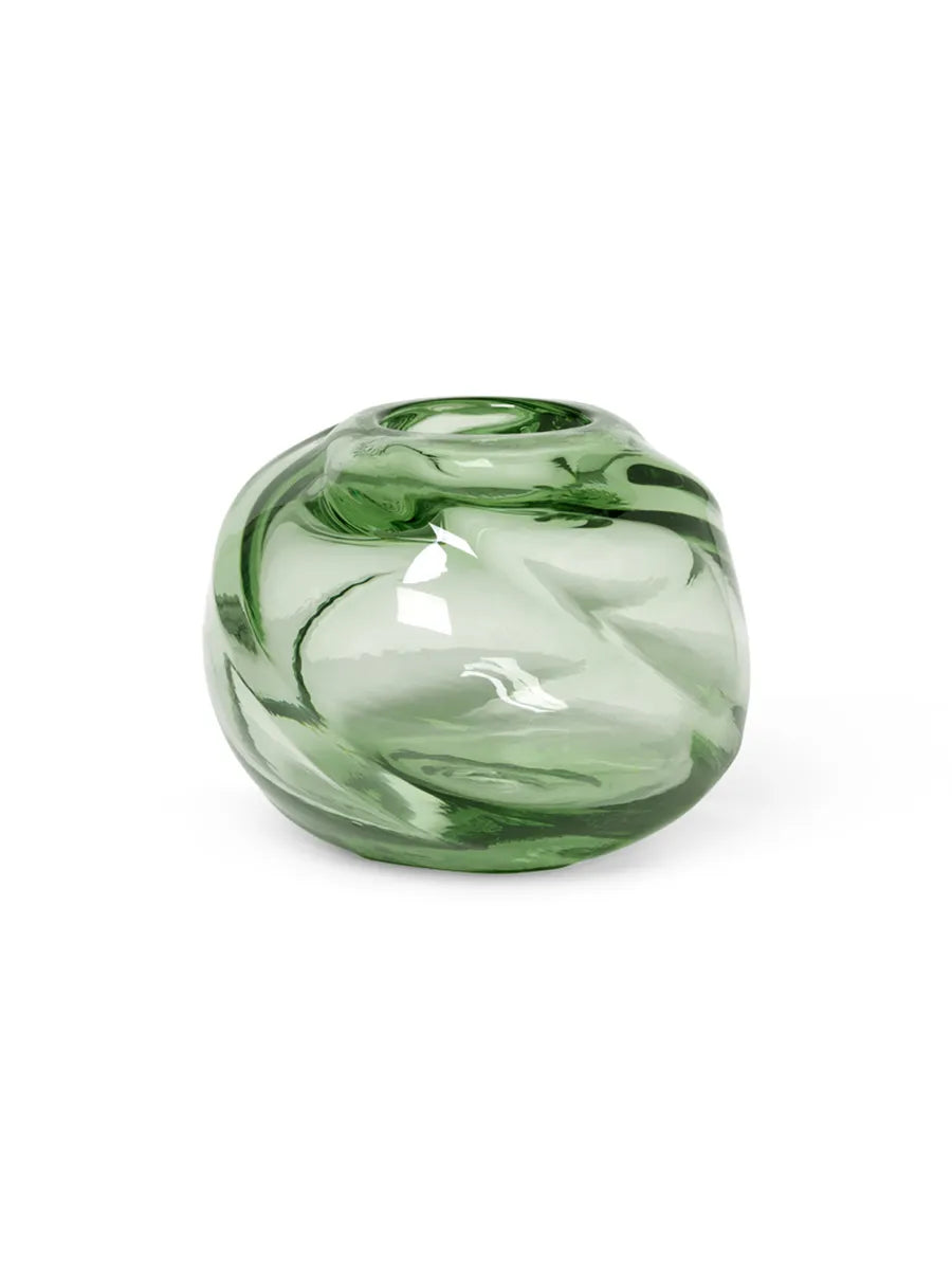 Water Swirl vase, Round fra Ferm Living - Recycled Clear - Jacobsen Plus