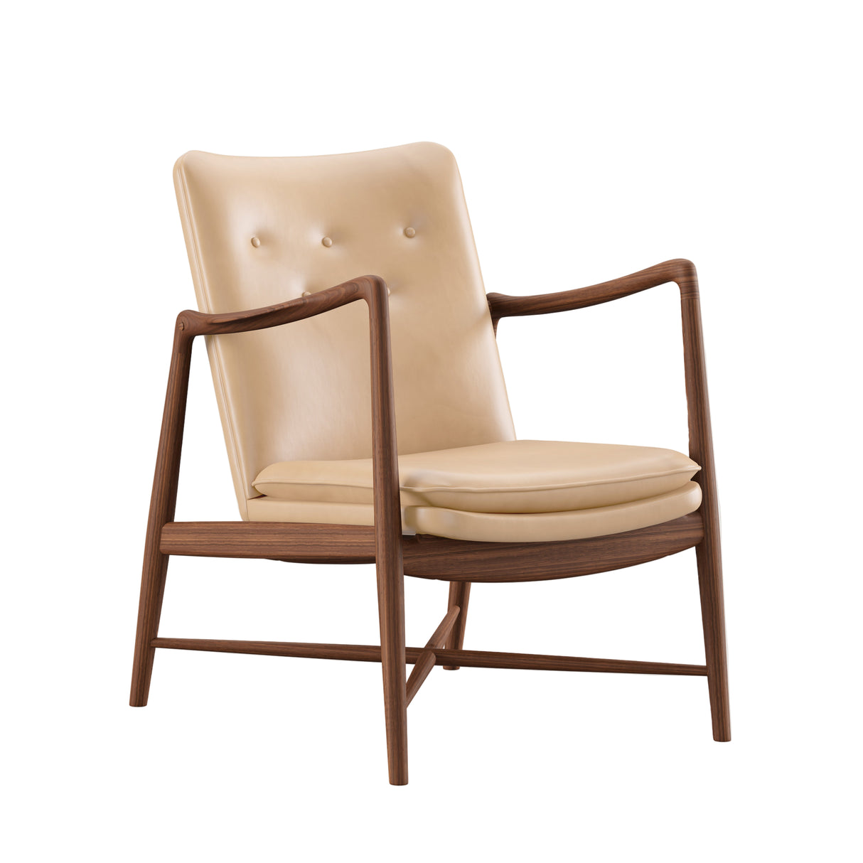 Kaminstolen, valnød af Finn Juhl - Vegetabilsk læder (natur) - Jacobsen Plus