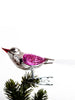 Fugl m. Klemme 10 cm, sølvfarvet/pink fra Brink Nordic