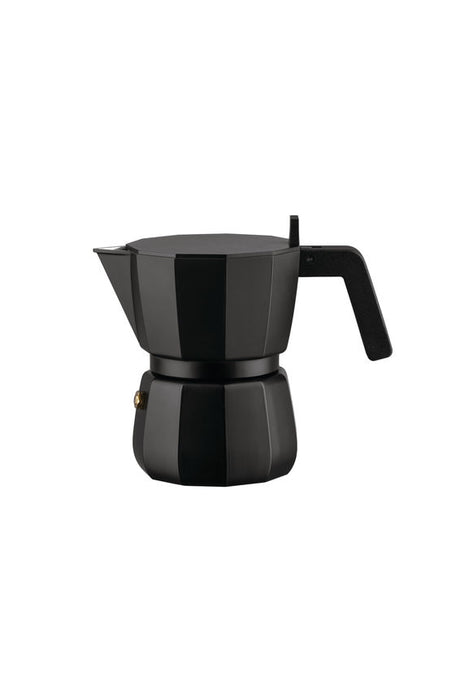 Moka espresso kaffebrygger, sort fra Alessi - 3 Kopper - Jacobsen Plus