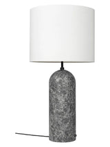 Gravity XL Floor Lamp, Low fra GUBI - Hvid skærm / Grå marmor - Jacobsen Plus