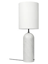 Gravity XL Floor Lamp, High fra GUBI - Hvid skærm / Hvid marmor - Jacobsen Plus