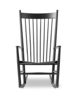 J16 Gyngestol af Hans J. Wegner - Eg sort lakeret-Sort flet - Jacobsen Plus