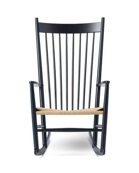 J16 Gyngestol af Hans J. Wegner - Eg sort lakeret-Naturflet - Jacobsen Plus