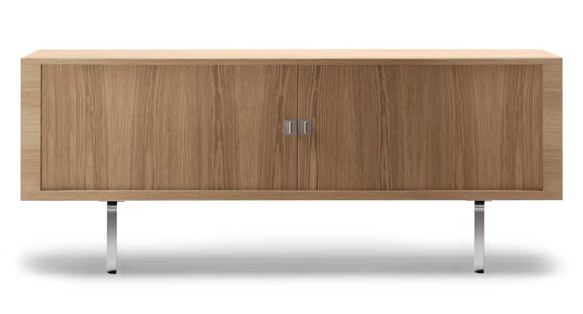 CH825 Credenza Skænk af Hans J. Wegner - Eg / Olie / Rustfrit stål - Jacobsen Plus