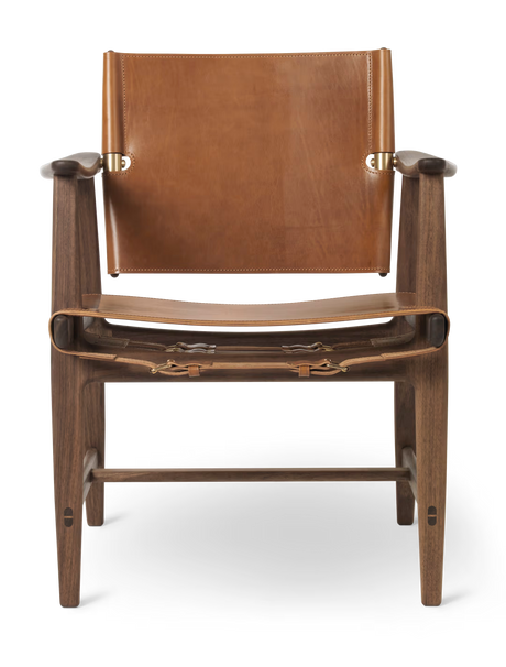 BM1106 Jægerstolen af Børge Mogensen - Olieret valnød - cognac kernelæder - messing - Jacobsen Plus