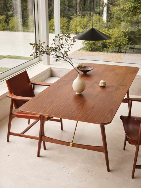 BM1160 Jagtbordet, 210 x 95 cm af Børge Mogensen - Eg - Hvidolie - Rustfrit stål - Jacobsen Plus