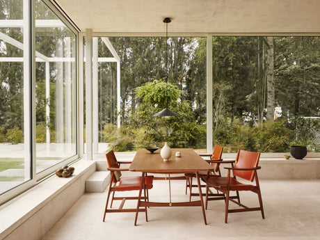 BM1160 Jagtbordet, 210 x 95 cm af Børge Mogensen - Eg - Hvidolie - Rustfrit stål - Jacobsen Plus