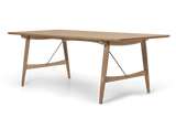 BM1160 Jagtbordet, 210 x 95 cm af Børge Mogensen - Eg - Hvidolie - Rustfrit stål - Jacobsen Plus