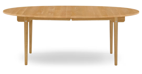 CH338 Spisebord fra Carl Hansen & Søn - Eg / Olie / Udtræk til 4 plader inkl. 4 træstøtteben i sort - Jacobsen Plus