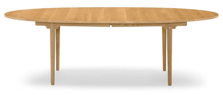 CH339 Spisebord fra Carl Hansen & Søn - Eg / Olie / Udtræk til 2 plader inkl. 1 træstøtteben i sort - Jacobsen Plus