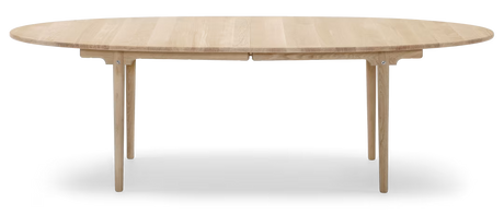 CH339 Spisebord fra Carl Hansen & Søn - Eg / Sæbe / Udtræk til 4 plader inkl. 4 træstøtteben i sort - Jacobsen Plus