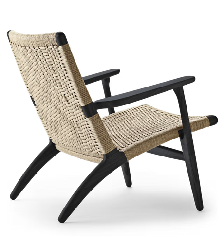 CH25 Loungestol, eg sortmalet med naturflet af Hans J. Wegner - 3 - Jacobsen Plus