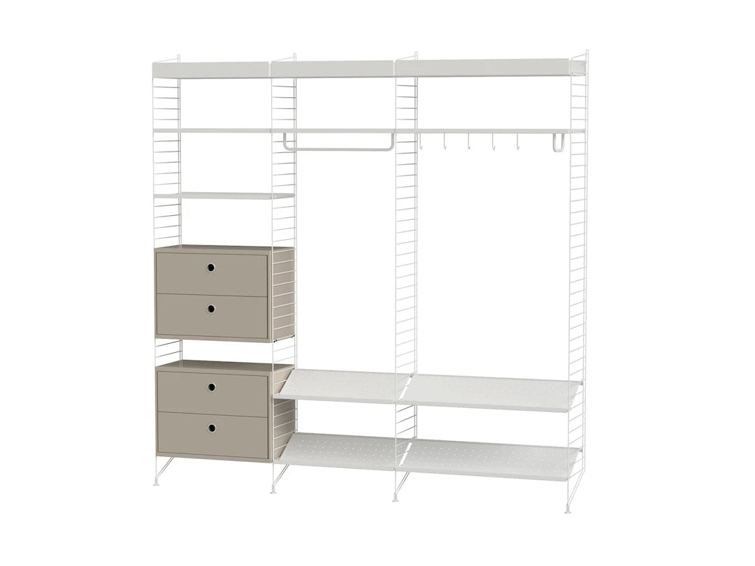 Hallway P, entréreol fra String Furniture - Beige - hvid - Jacobsen Plus