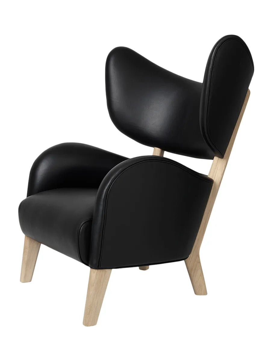 My Own Chair Lænestol fra Audo Copenhagen - Sort Nevada læder - eg - Jacobsen Plus