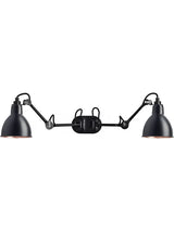 Nr. 204 Dobbelt Væglampe fra Lampe Gras - Sort-kobber inderside - Jacobsen Plus
