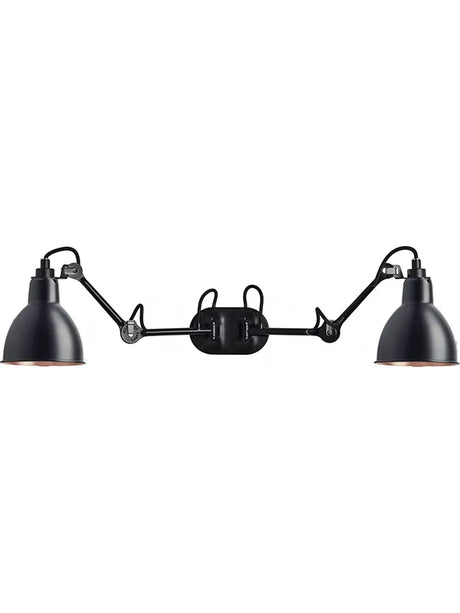 Nr. 204 Dobbelt Væglampe fra Lampe Gras - Sort-kobber inderside - Jacobsen Plus