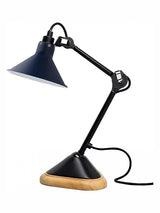 Nr. 207 bordlampe fra Lampe Gras - Sort stel / Blå -  conic skærm - Jacobsen Plus