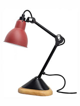 Nr. 207 bordlampe fra Lampe Gras - Sort stel / Rød - rund skærm - Jacobsen Plus