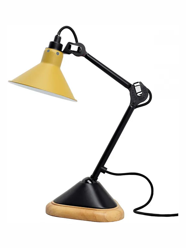 Nr. 207 bordlampe fra Lampe Gras - Sort stel / Gul -  conic skærm - Jacobsen Plus