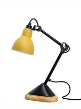 Nr. 207 bordlampe fra Lampe Gras - Sort stel / Gul - rund skærm - Jacobsen Plus