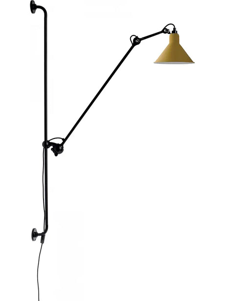 Nr. 214 væglampe fra Lampe Gras - Sort stel / Gul - Jacobsen Plus