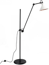 Nr. 215 gulvlampe fra Lampe Gras - Sort stel / Mathvid-kobber inderside - Jacobsen Plus