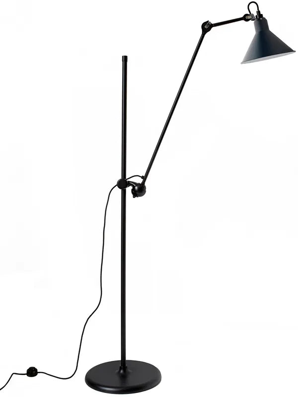 Nr. 215 gulvlampe fra Lampe Gras - Sort stel / Blå - Jacobsen Plus