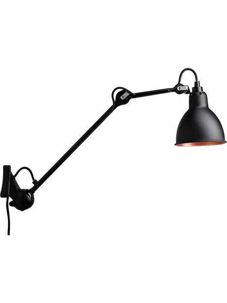 Nr. 222 væglampe fra Lampe Gras - Sort stel / Sort-kobber inderside - Jacobsen Plus